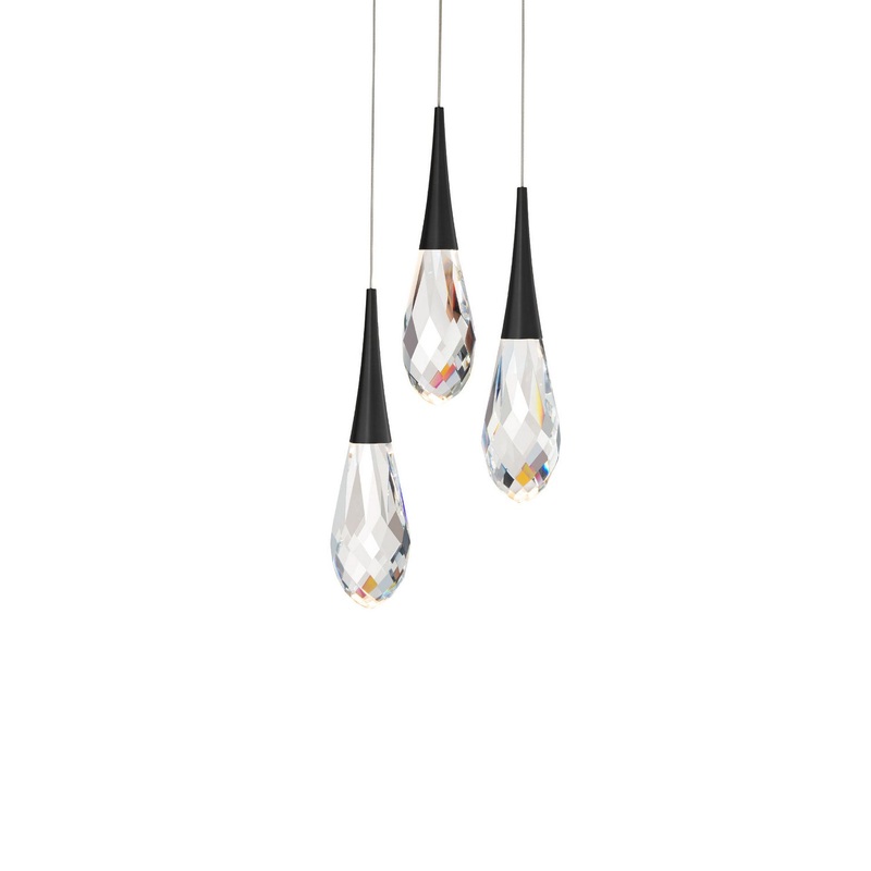 Hibiscus LED Pendant in Black