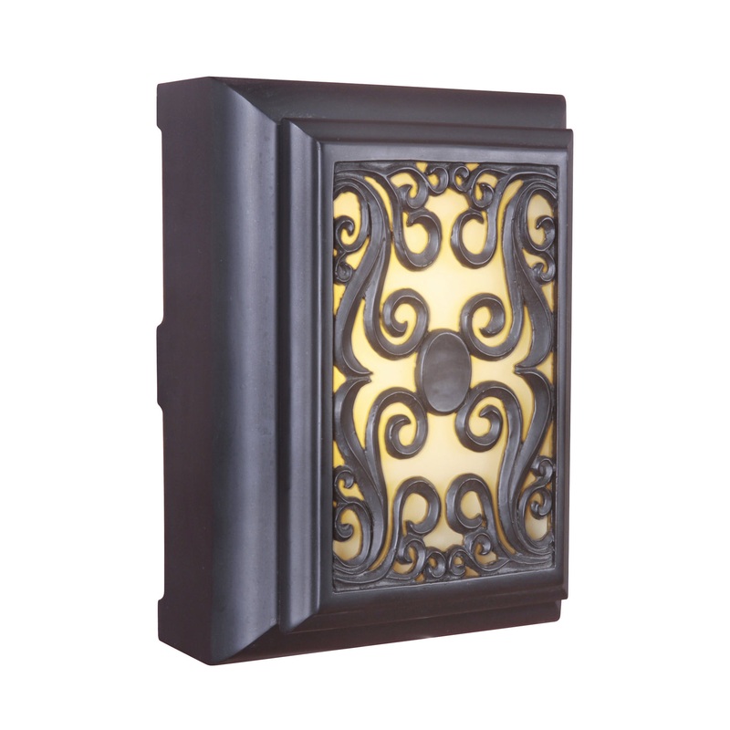 Illuminated Chime Framed Scroll Lighted Chime in Oiled Bronze