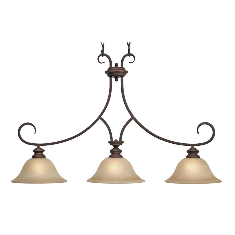 Lancaster RBZ Three Light Linear Pendant in Rubbed Bronze