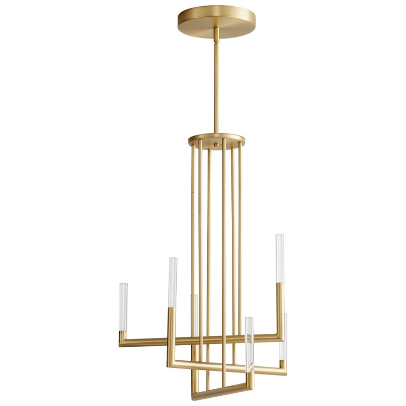 Luster LED Chandelier in Aged Brass