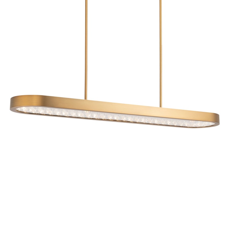 Marquis LED Linear Pendant in Aged Brass