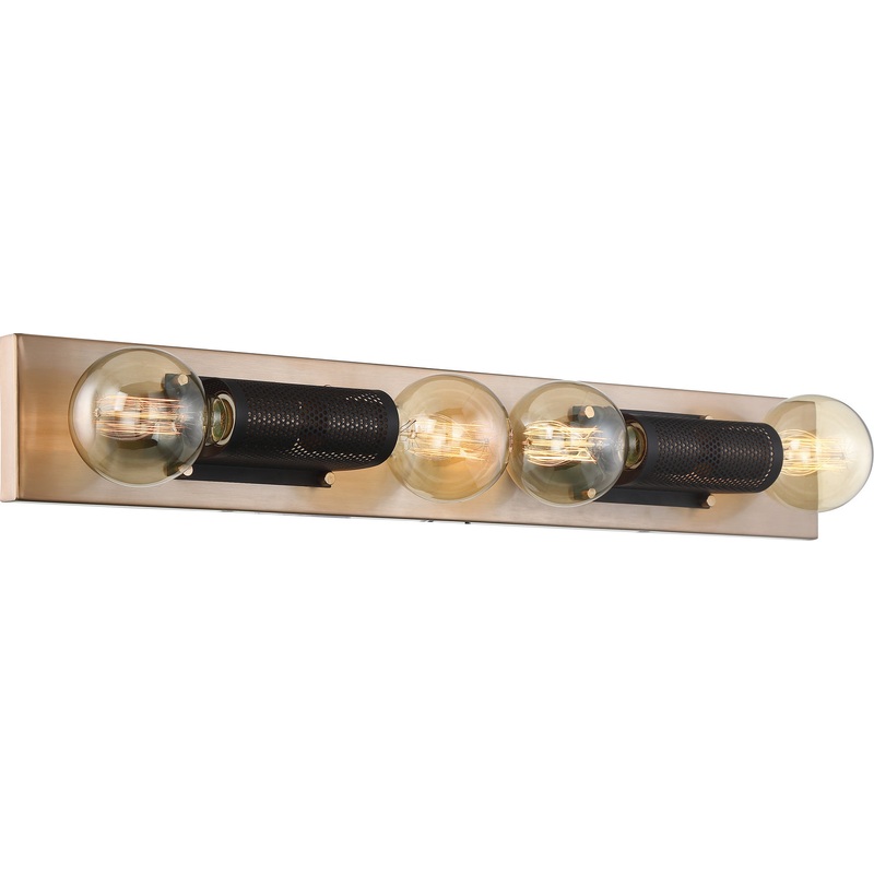 Passage Four Light Vanity in Copper Brushed Brass / Black