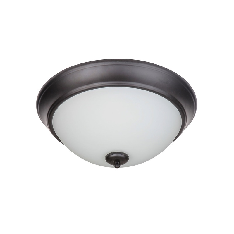 Pro Builder Flush Three Light Flushmount in Flat Black