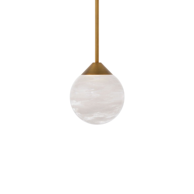 Quest LED Mini Pendant in Aged Brass