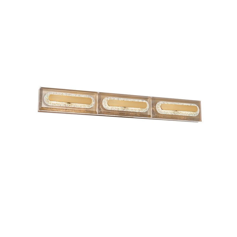 Soiree LED Bath Vanity in Aged Brass