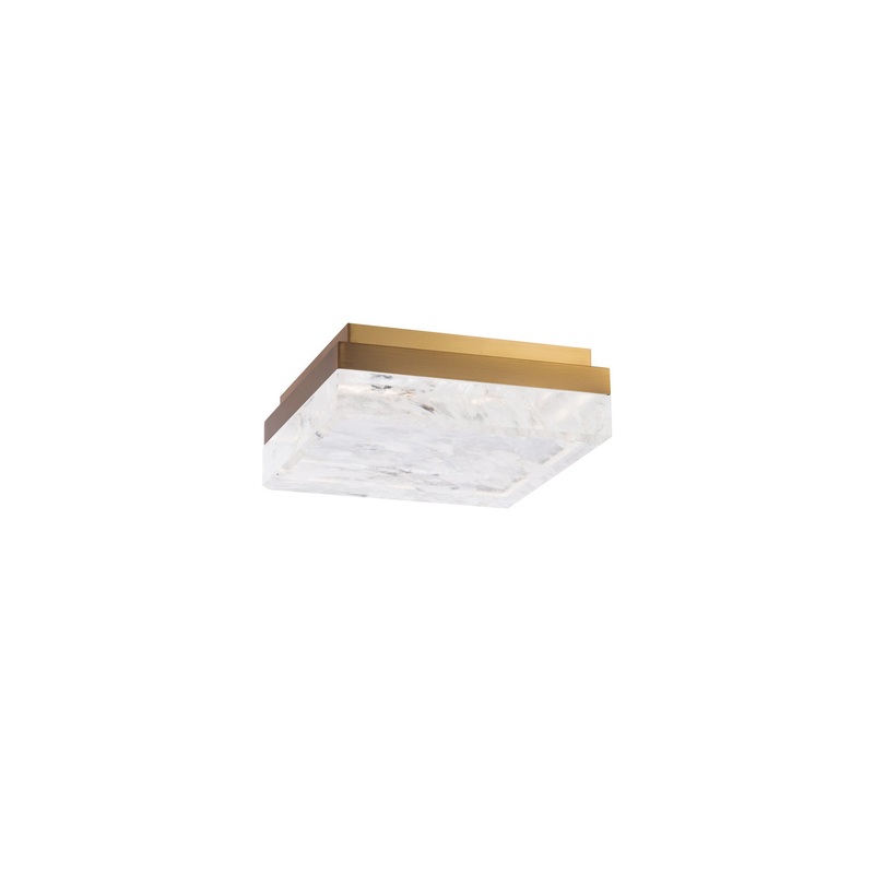 Whisper LED Flush Mount in Aged Brass