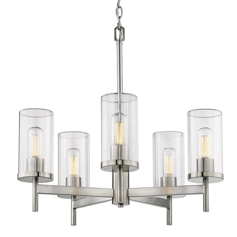Winslett PW Five Light Chandelier in Pewter