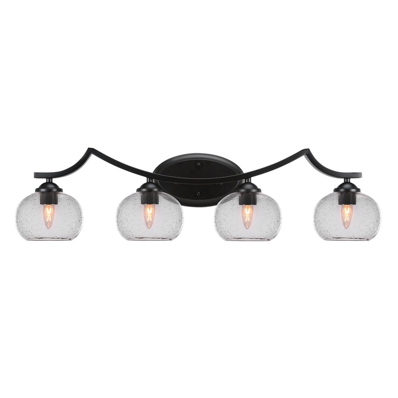 Zilo Four Light Bathroom in Matte Black