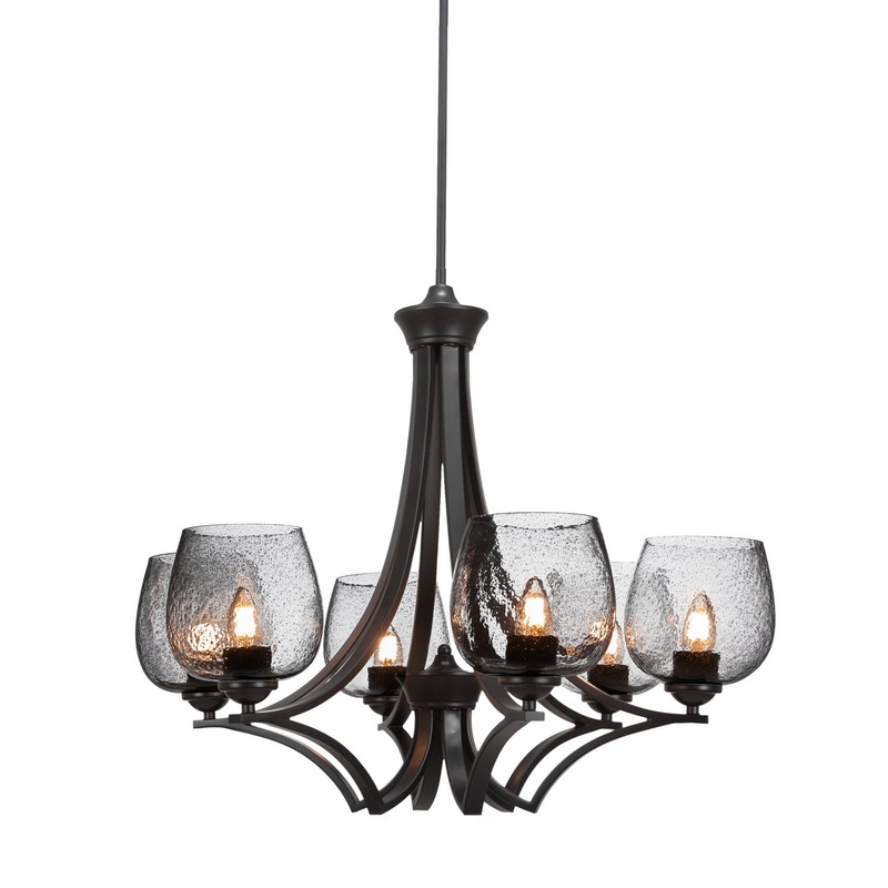 Zilo Six Light Chandelier in Matte Black