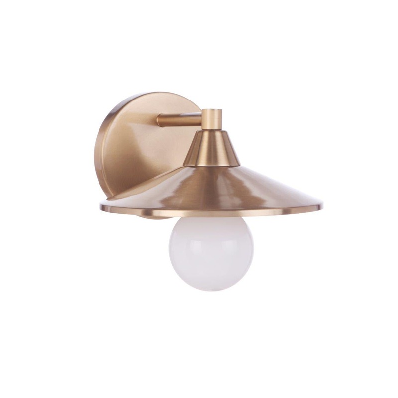 Isaac One Light Wall Sconce in Satin Brass
