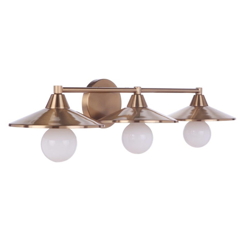Isaac Three Light Vanity in Satin Brass