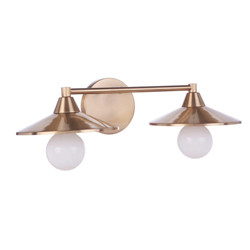 Isaac Two Light Vanity in Satin Brass