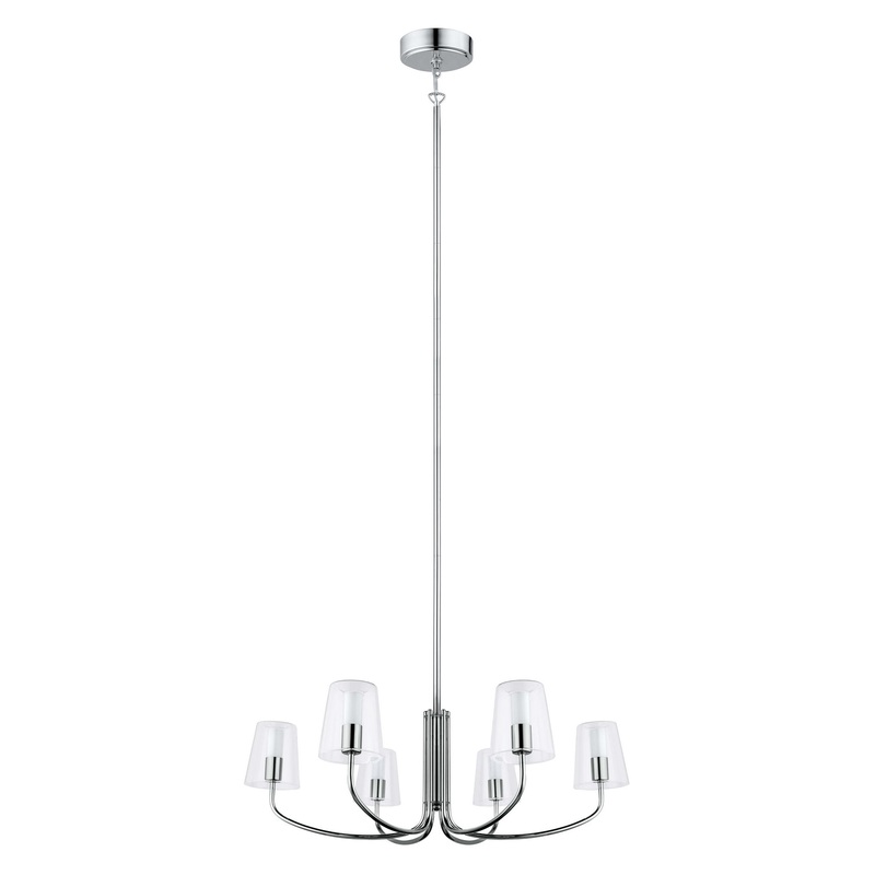 LED Chandelier in Chrome by Eglo USA from the Noventa collection.