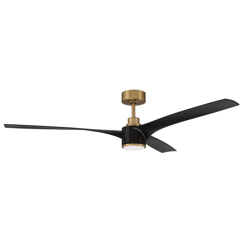 Phoebe 60``Ceiling Fan in Flat Black/Satin Brass