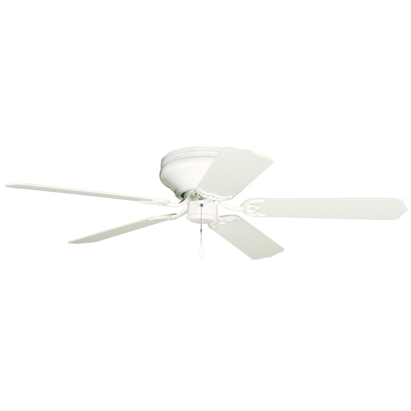 Pro Contemporary Flushmount 52``Ceiling Fan in White