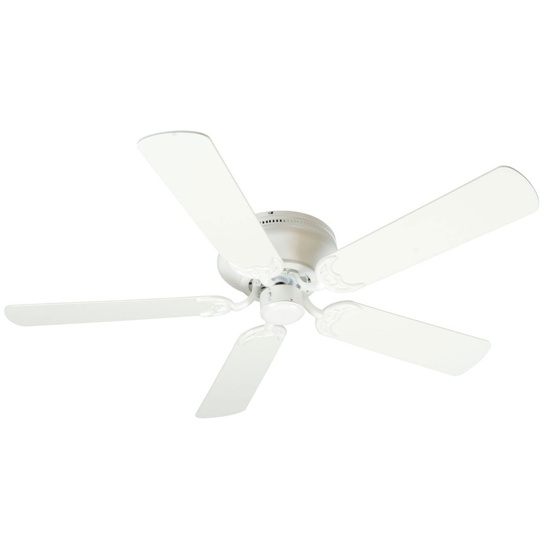 Pro Contemporary Flushmount 52``Ceiling Fan Kit in White