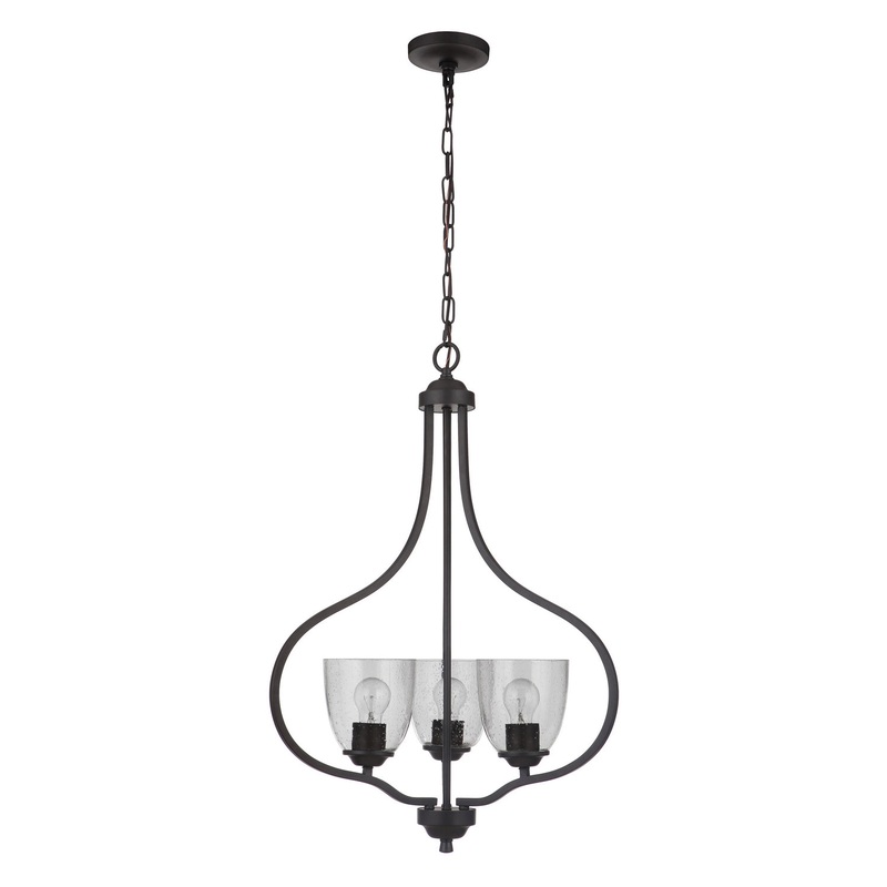 Serene Three Light Foyer Pendant in Espresso