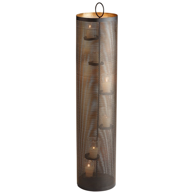 Candleholder in Graphite And Gold
