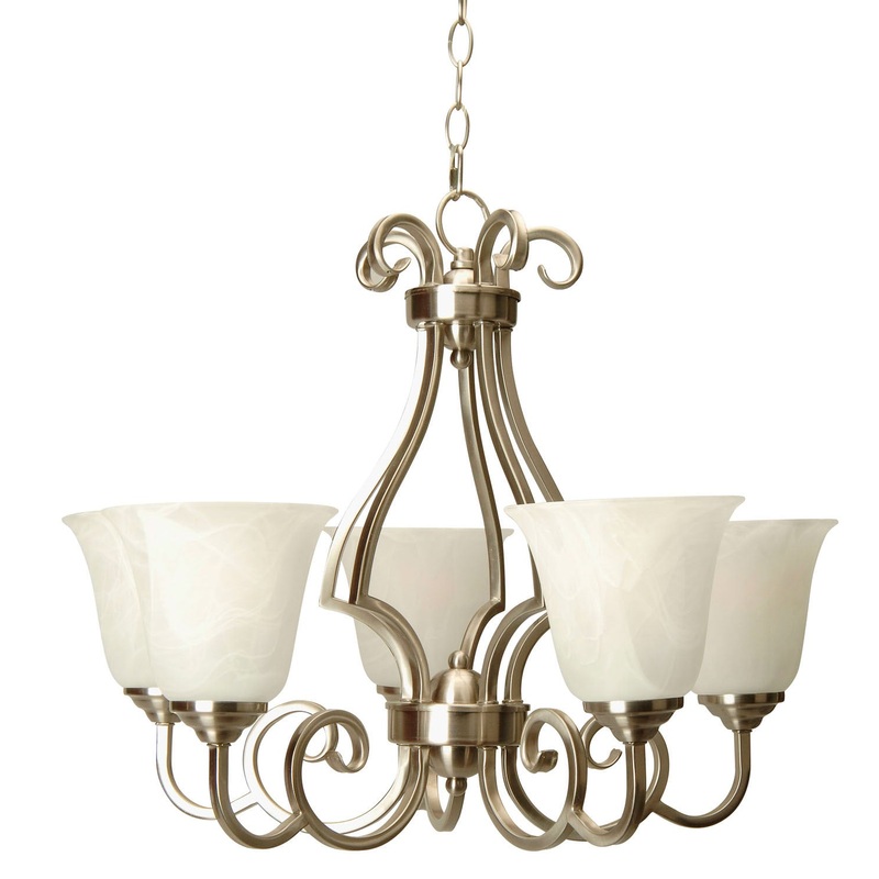 Cecilia Five Light Chandelier in Brushed Satin Nickel
