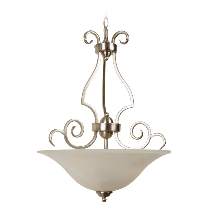 Cecilia Three Light Inverted Pendant in Brushed Satin Nickel