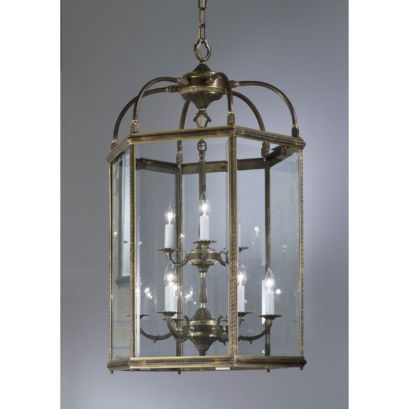 European Lanterns Nine Light Lantern in Matte Bronze