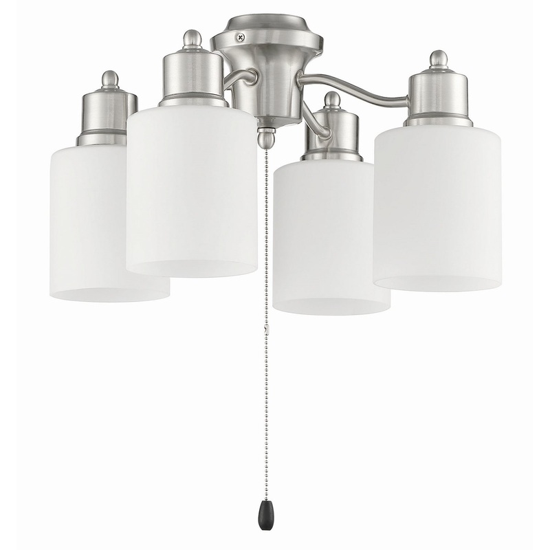Four Light Fan Light Kit in Brushed Polished Nickel