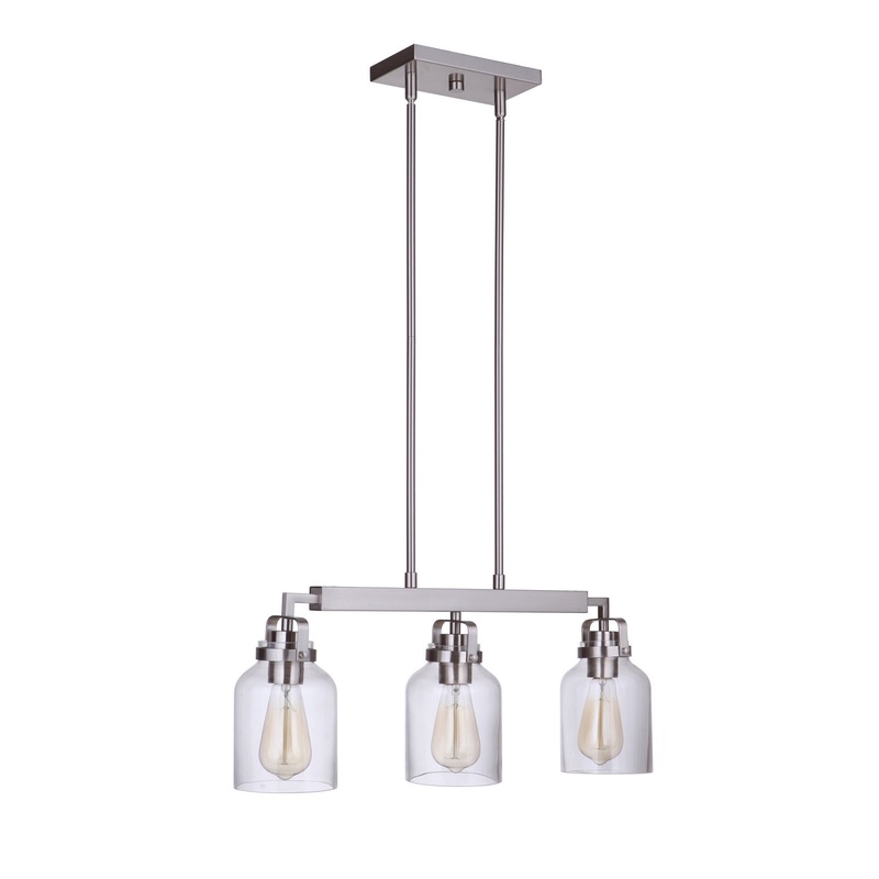 Foxwood Three Light Island Pendant in Brushed Polished Nickel