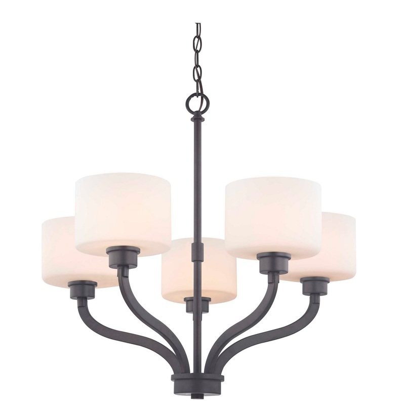 Kalina Five Light Chandelier in Warm Bronze