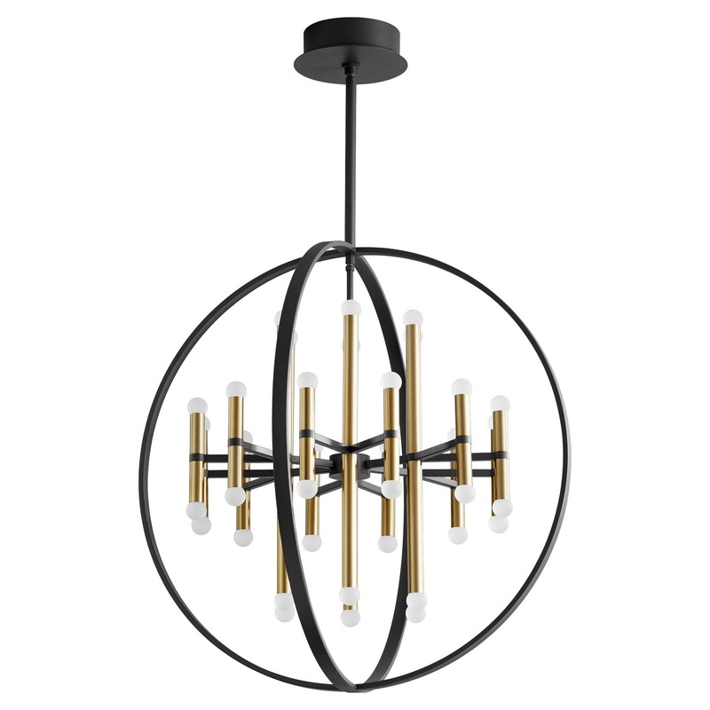 Nero LED Chandelier in Aged Brass