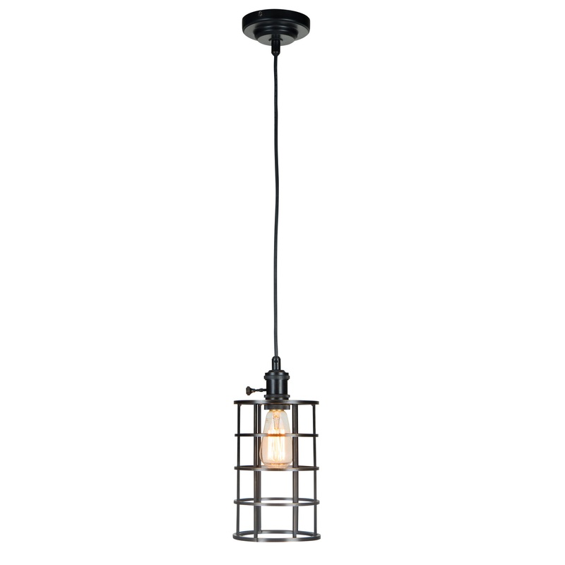 Pendant 1 Light Keyed Socket Cage Pendant in Aged Bronze