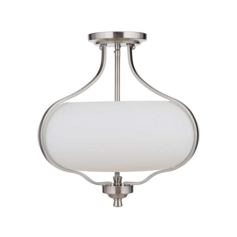 Serene Two Light Semi Flush Mount in Brushed Polished Nickel