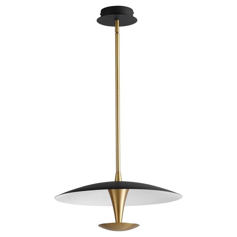 Spacely LED Pendant in Aged Brass