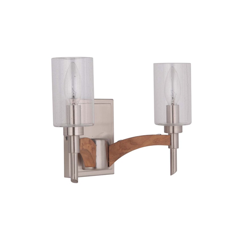 Tahoe Two Light Vanity in Brushed Nickel/Whiskey Barrel