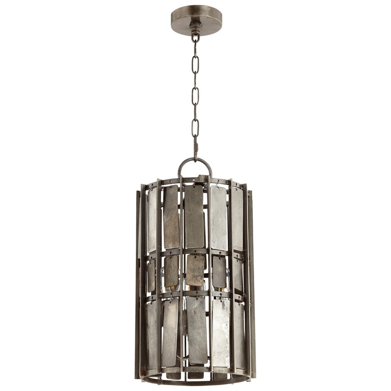 Three Light Pendant in Raw Iron
