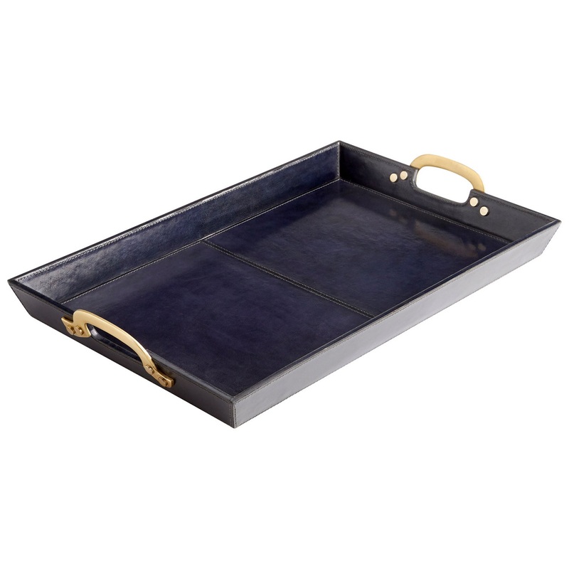 Tray in Blue And Antique Brass