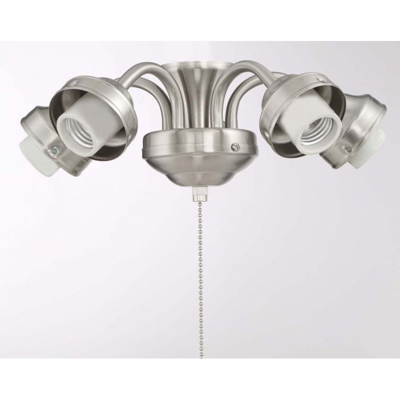 Universal Five Light Fitter in Brushed Polished Nickel