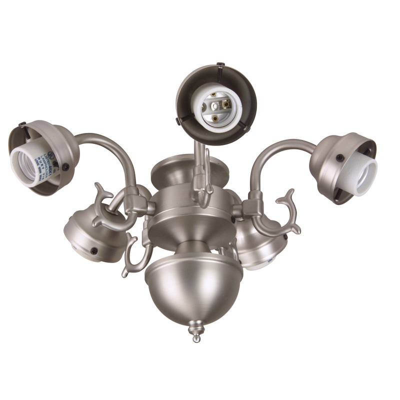 Universal Five Light Fitter in Brushed Satin Nickel