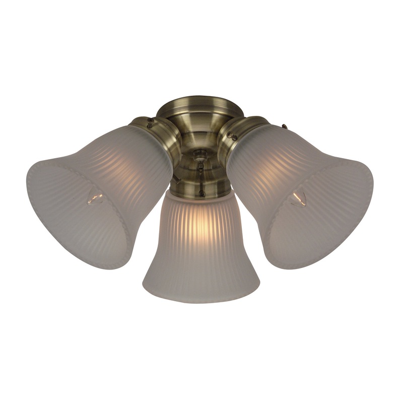 Universal Three Light Fitter in Antique Brass