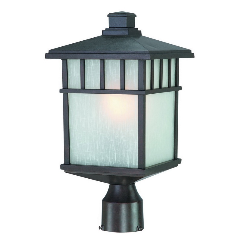 Barton One Light Post Mount in Olde World Iron