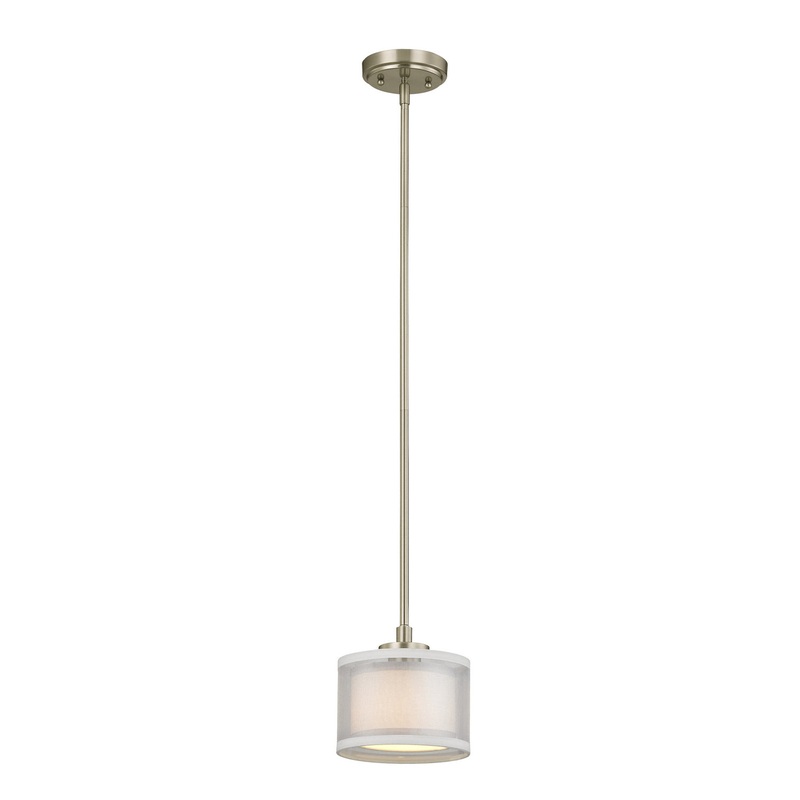 Double Organza One Light Mini Pendant in Satin Nickel