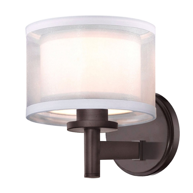 Double Organza One Light Wall Sconce in Royal Bronze