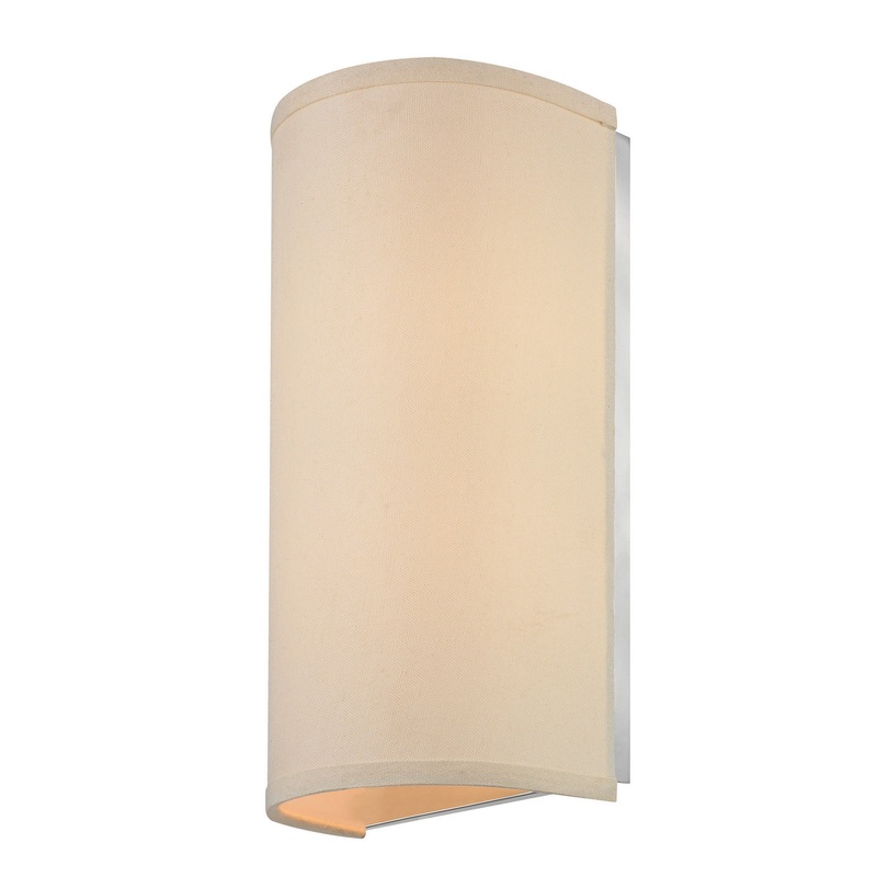 Fabbricato Two Light Wall Sconce in Beige Fabric