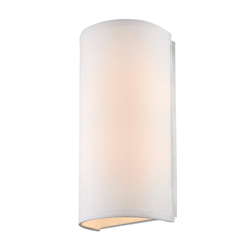 Fabbricato Two Light Wall Sconce in White Fabric