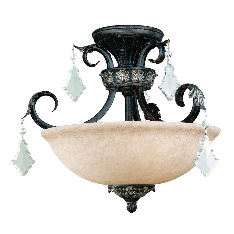 Florence Three Light Semi Flushmount in Phoenix