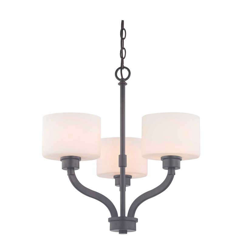 Kalina Three Light Chandelier in Warm Bronze