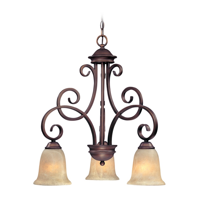 Medici Three Light Chandelier in English Bronze