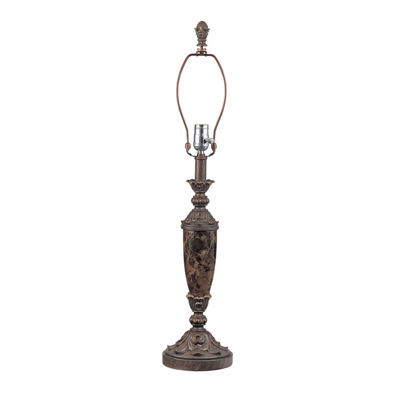 Mix and Match One Light Table Lamp in Victorian With Genuine Brown Marble