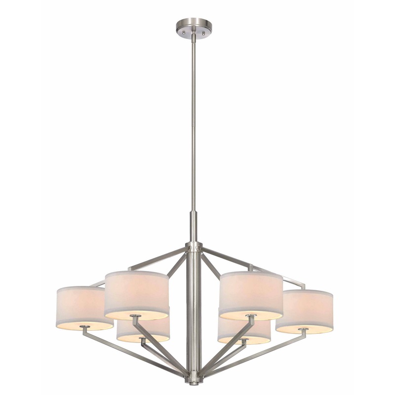 Monaco Six Light Chandelier in Satin Nickel