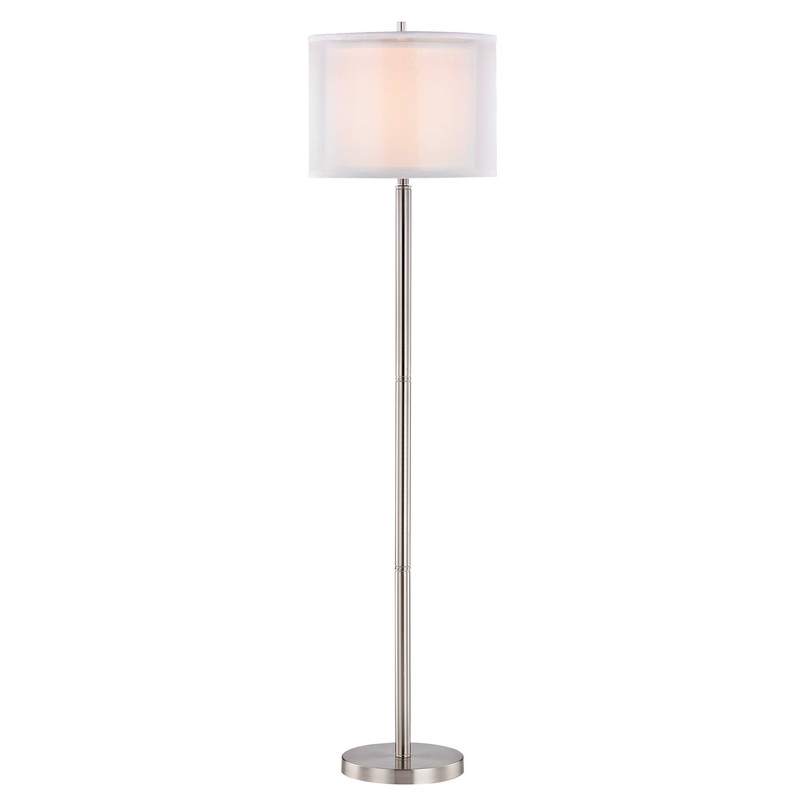 One Light Floor Lamp in Satin Nickel
