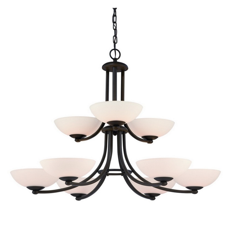 Rainier Nine Light Chandelier in Bolivian